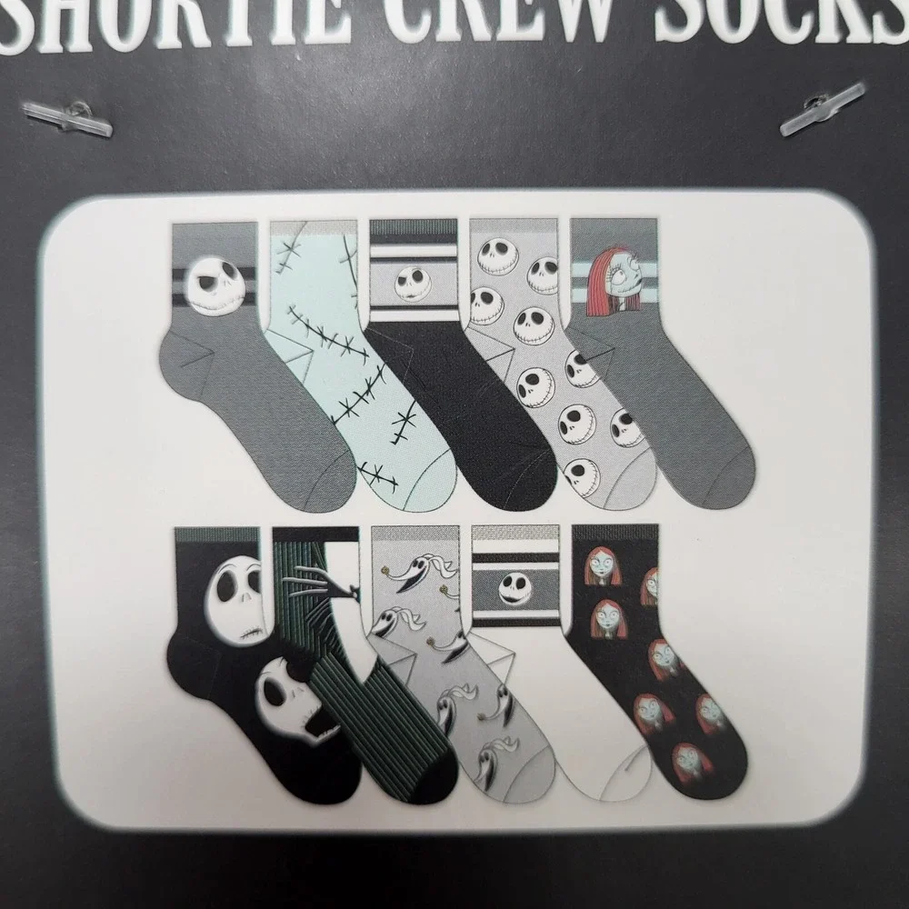 Nightmare Before Christmas 10 Pair Women's Shoe Size‎ 4-10 Shortie Crew Socks